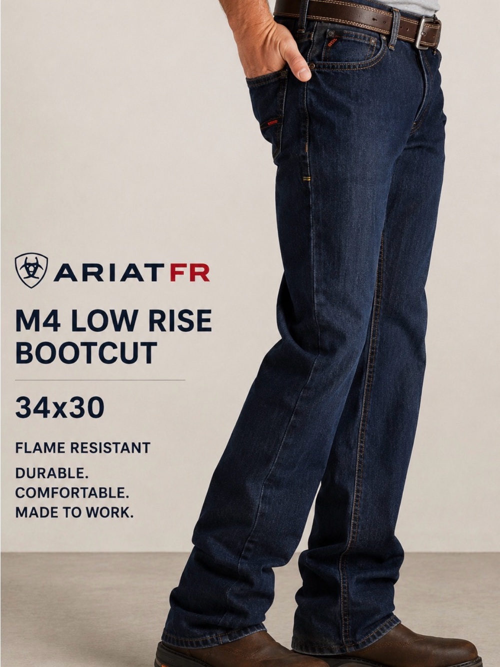 🔥 ARIAT FR M4 LOW RISE BOOTCUT WORK JEANS 🔥